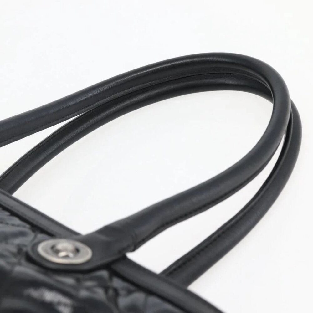CHANEL Tote Bag Coated Canvas Black Silver CC Auth bs29643 - Picture 9 of 16